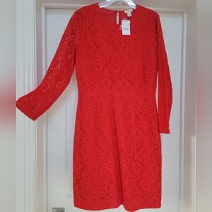 J. Crew Red Lace Dress